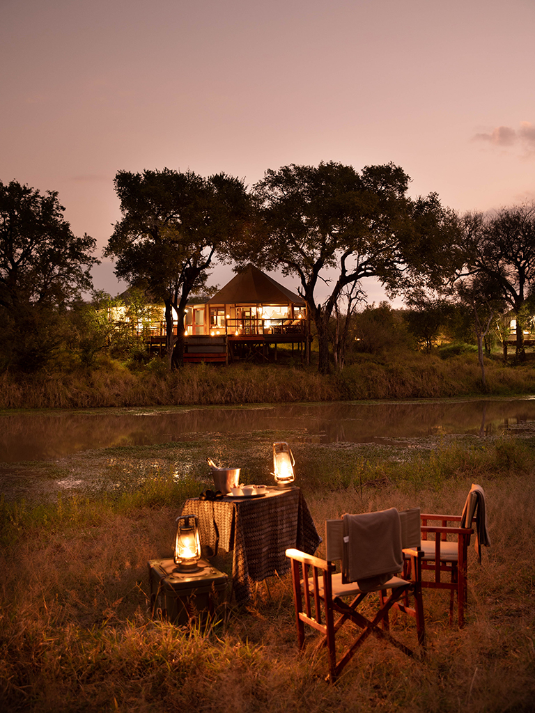 Hamiltons Tented Camp — bush dining area, view