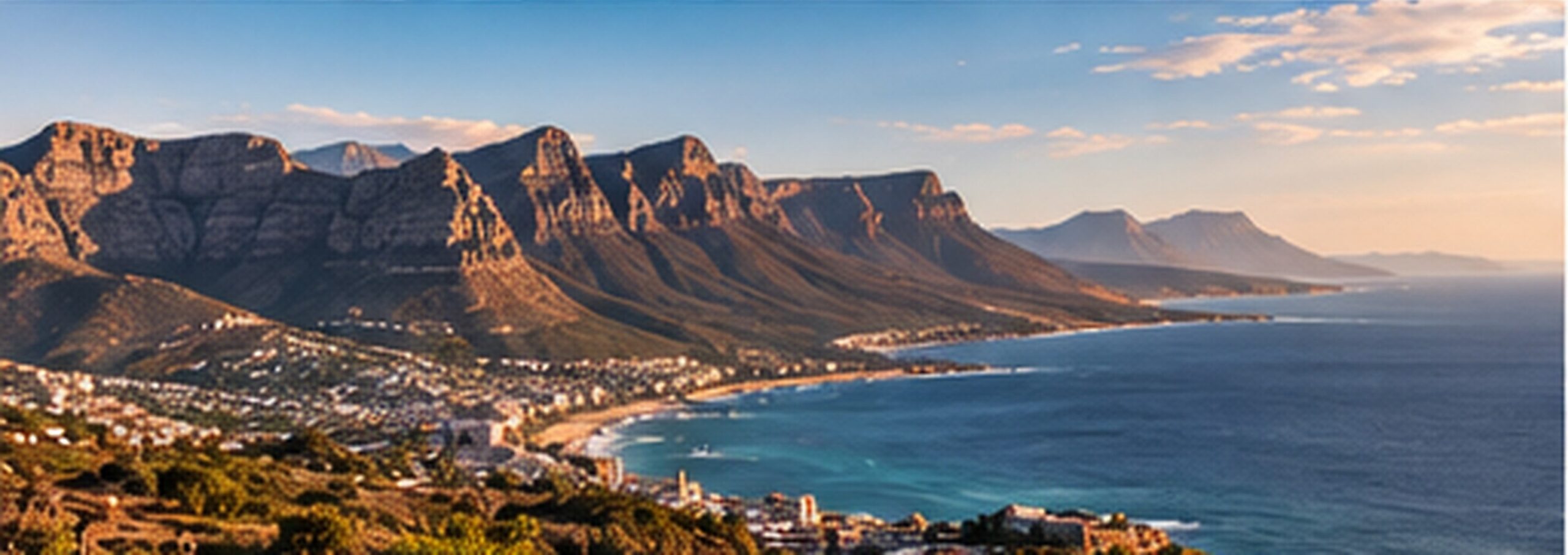 Mountains rising above the Atlantic coastline near Cape Town