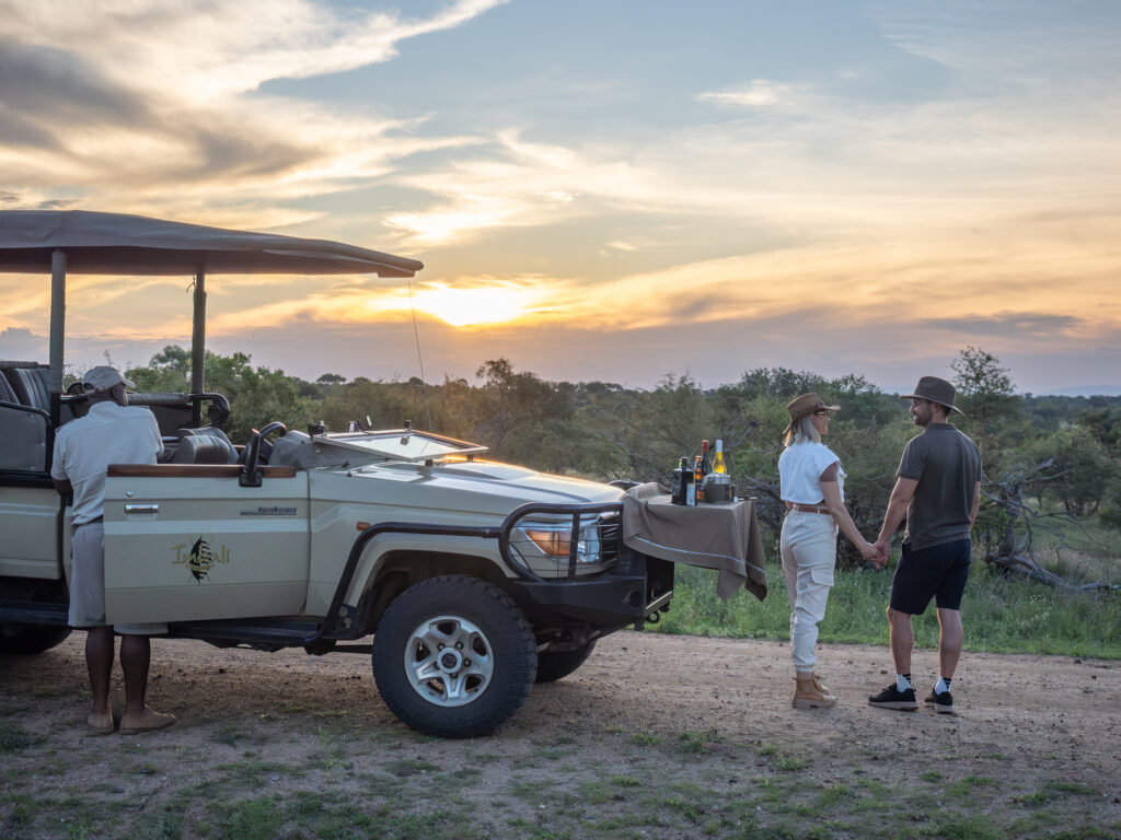 Guests on a game drive at Imbali Safari Lodge, inside Kruger National Park