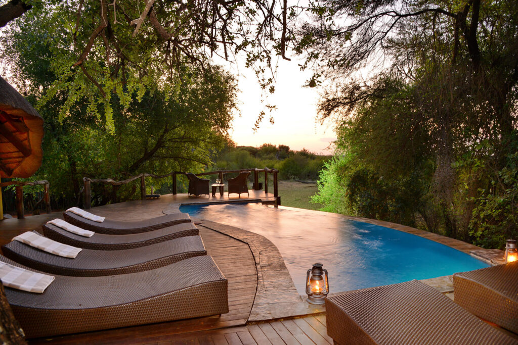 Motswiri Private Safari Lodge — main lodge pool deck