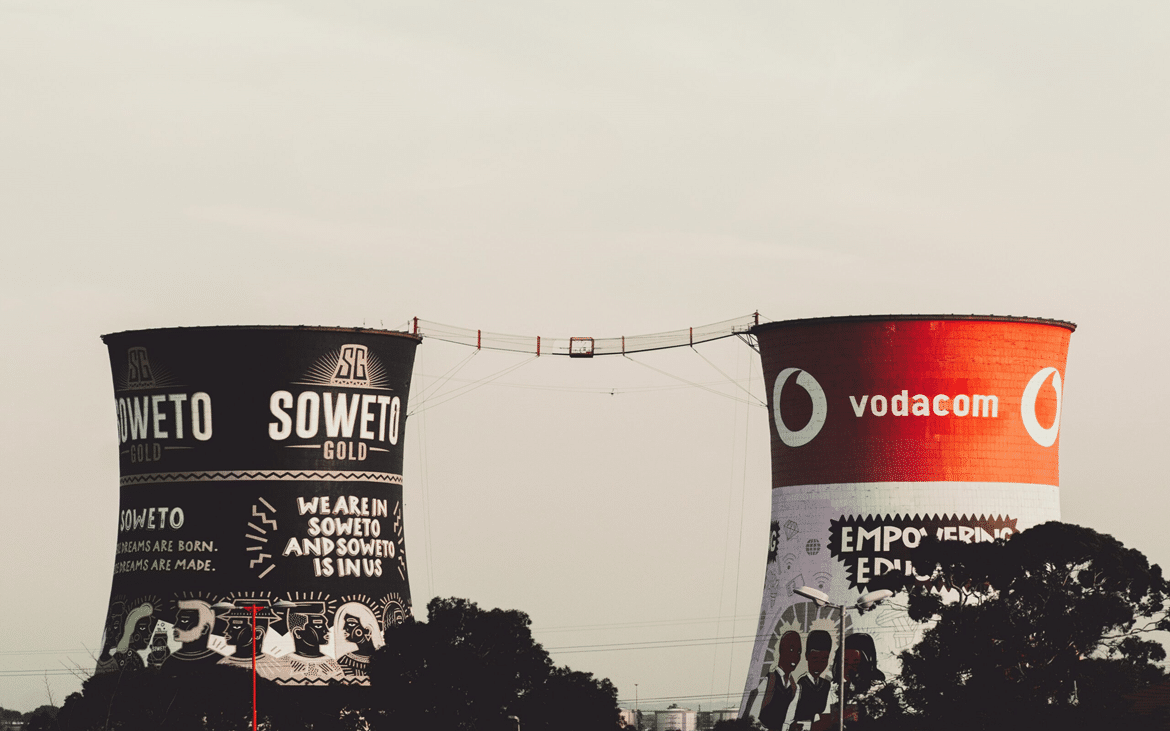 The painted Orlando Towers in Soweto
