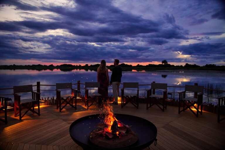Xugana Island Lodge — fire, deck