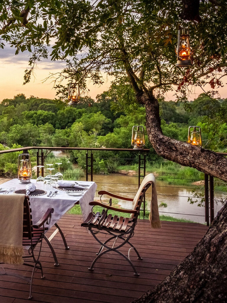 Dulini Leadwood Main Lodge Dining Deck, Dulini Private Game Reserve