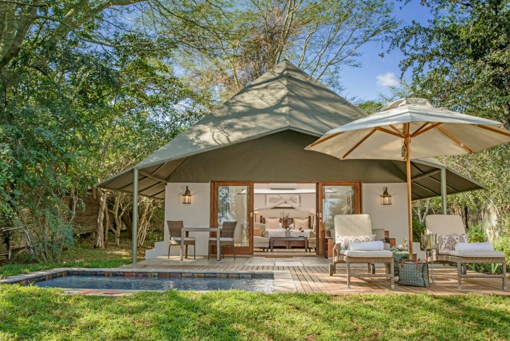 Savanna Private Game Reserve – Executive Suite with plunge pool and canvas roof