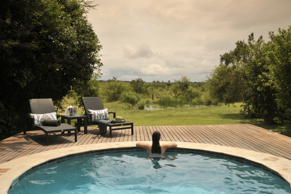 Savanna Private Game Reserve – Luxury lodge pool and deck area