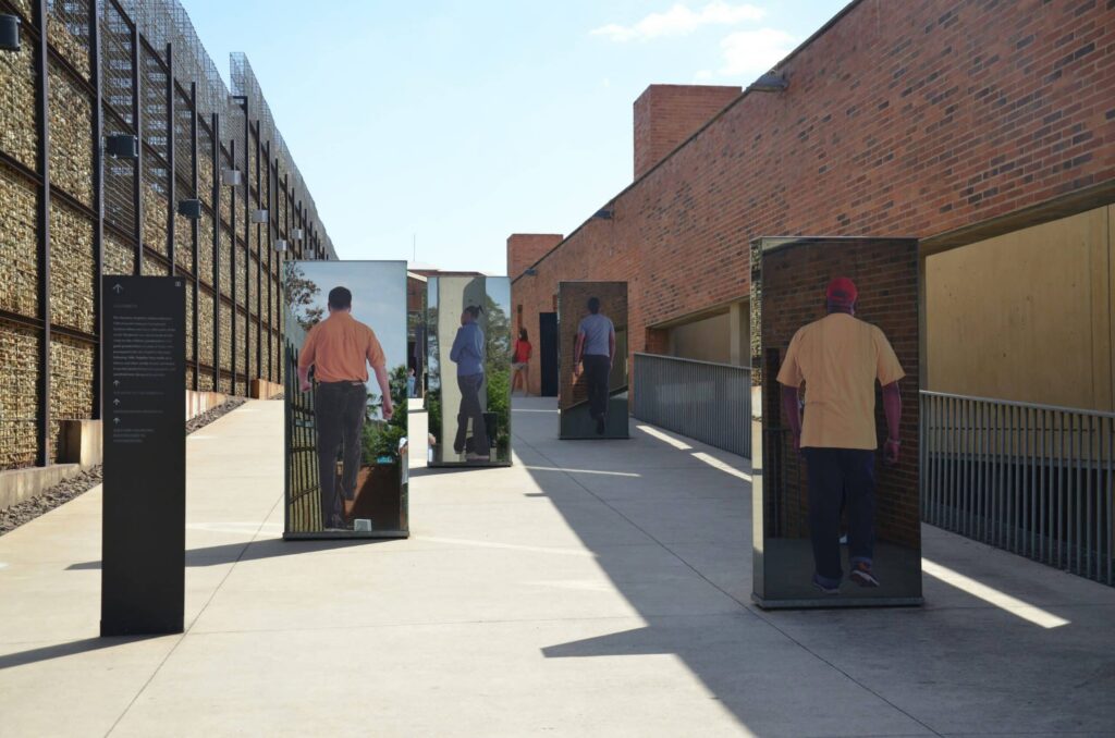 Entrance pillars of the Apartheid Museum, Johannesburg